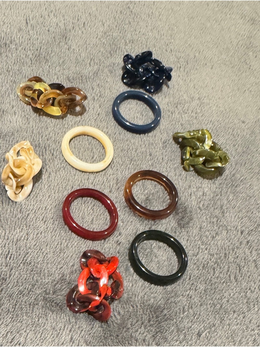Mixed Resin Rings - Multicolor